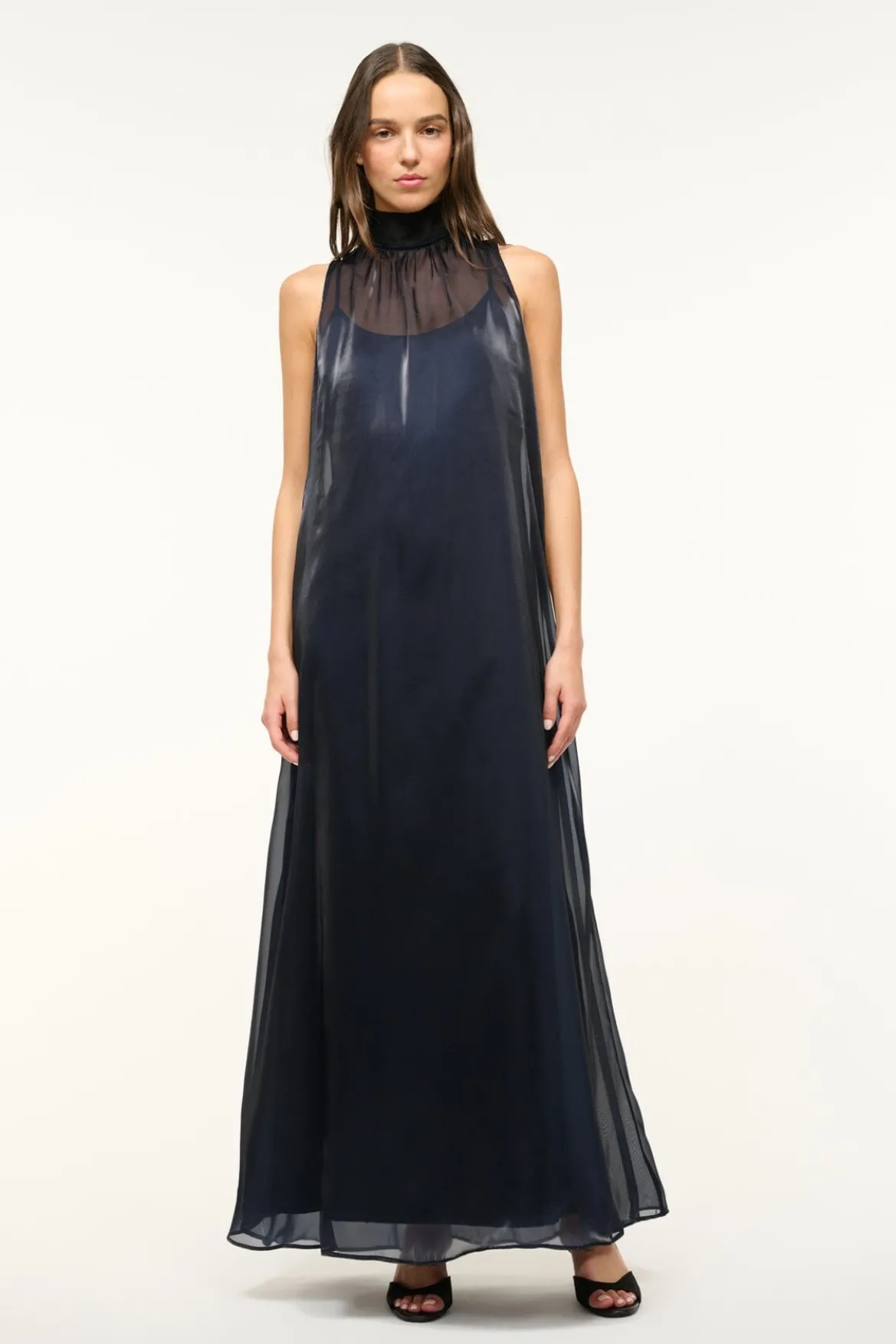 STAUD ALBEE DRESS MIDNIGHT BLACK