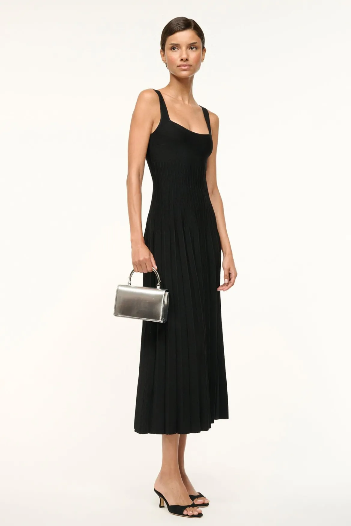 STAUD ARC EVENING BAG CHROME