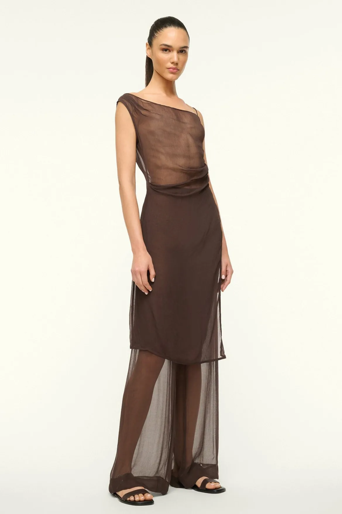 STAUD ASTAIRE TOP DARK CHOCOLATE
