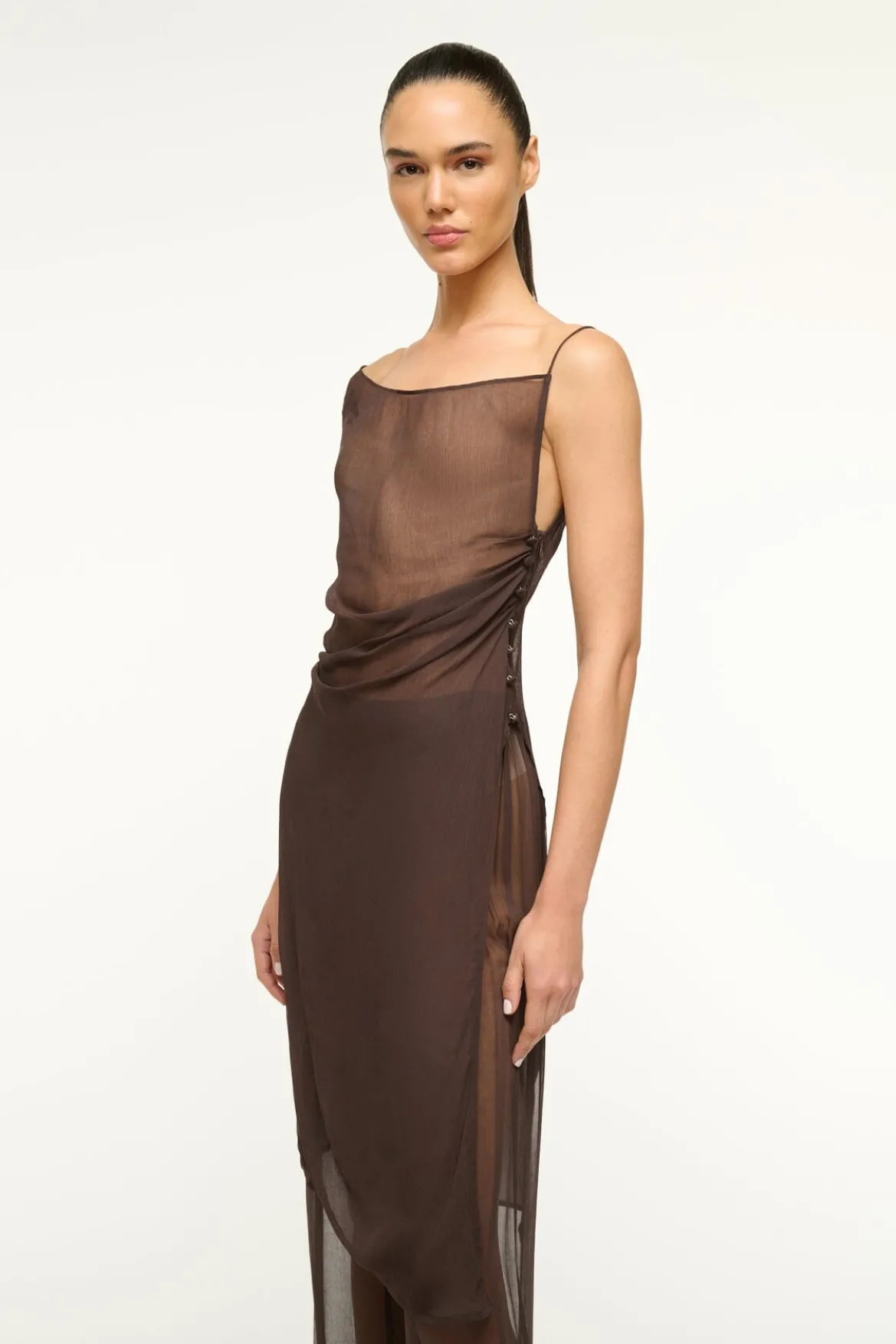 STAUD ASTAIRE TOP DARK CHOCOLATE