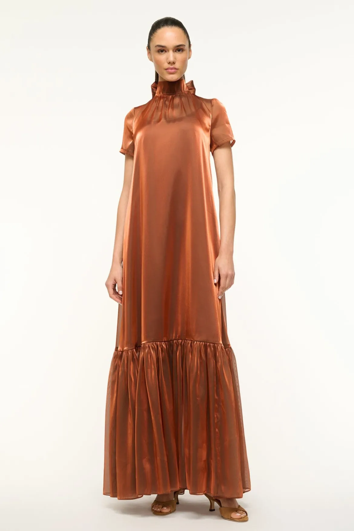 STAUD CALLUNA DRESS IRIDESCENT CACAO