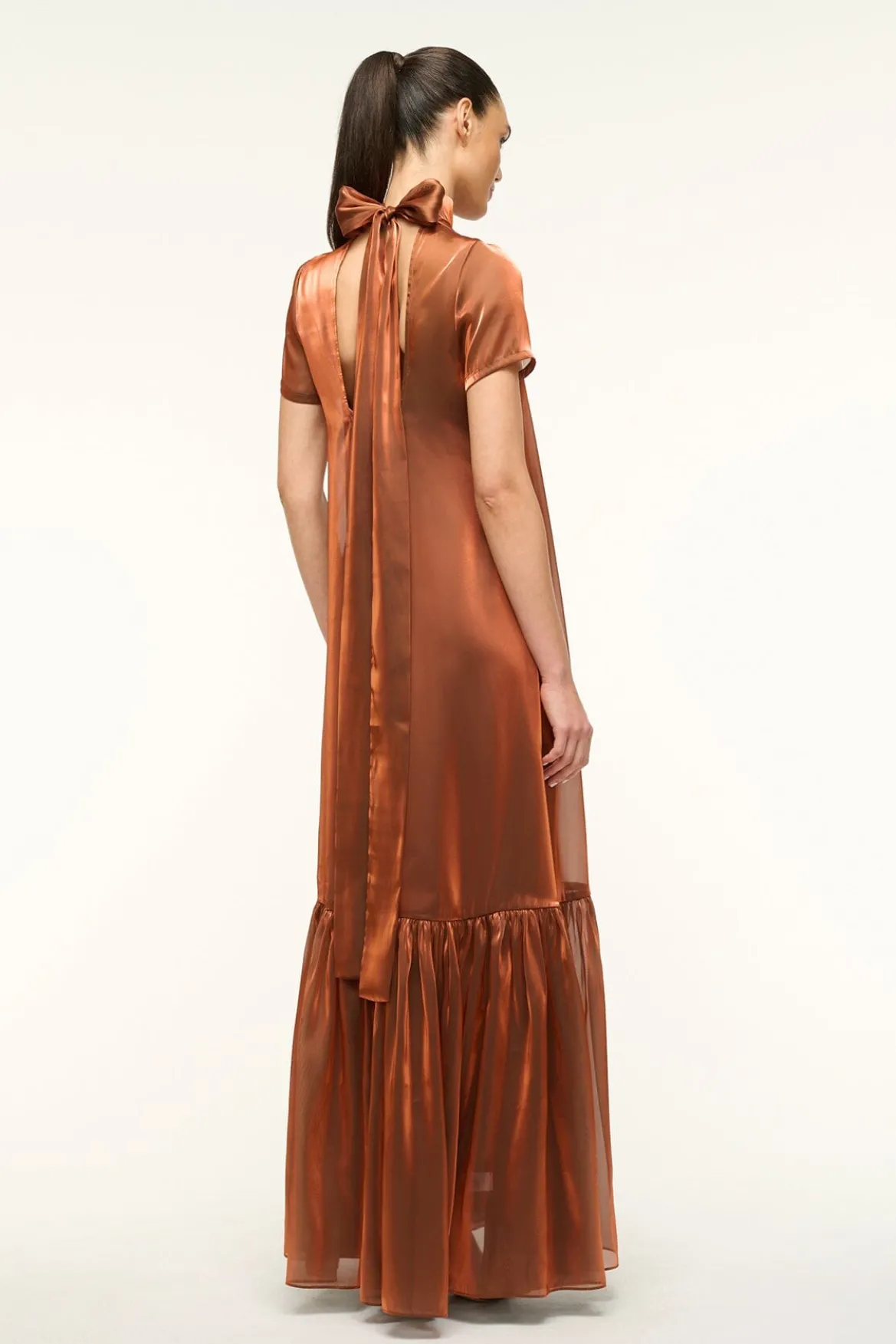 STAUD CALLUNA DRESS IRIDESCENT CACAO