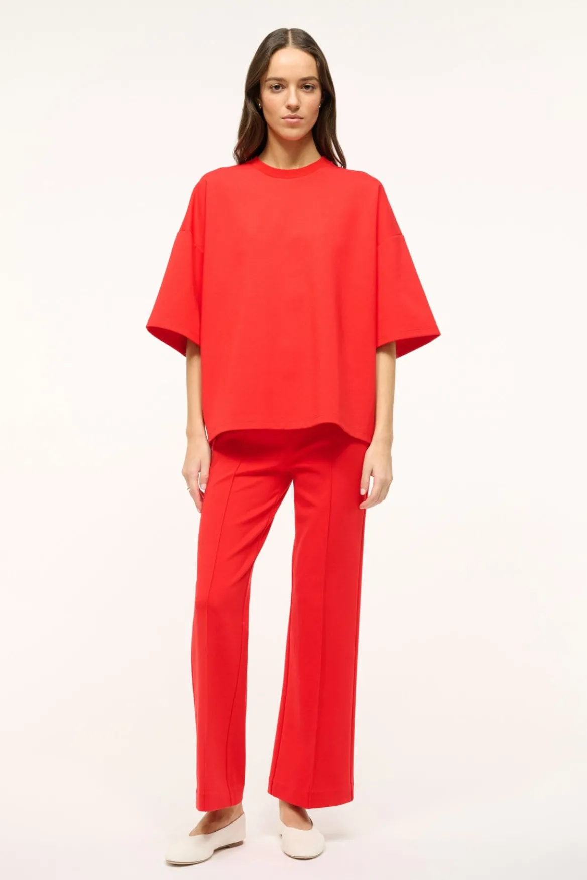 STAUD CAPSULE TOP RED ROSE
