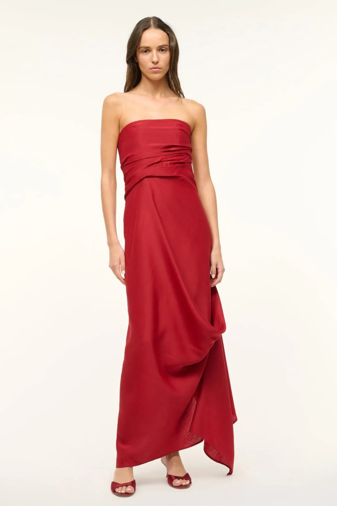 STAUD CARAVAGGIO DRESS ROUGE