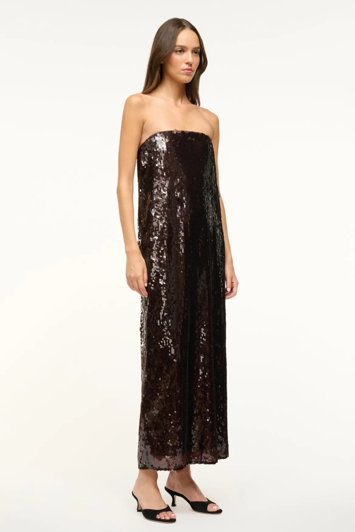 STAUD CASEY DRESS BRONZE