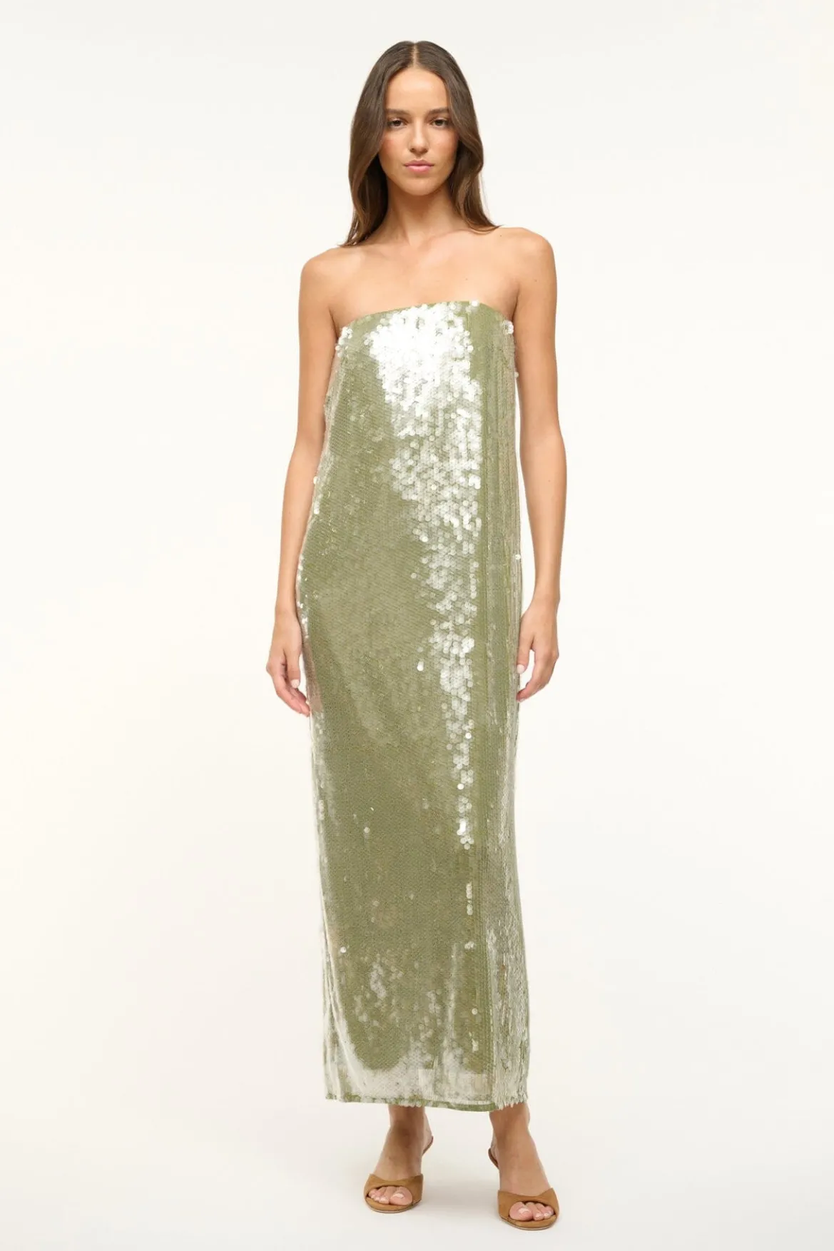 STAUD CASEY DRESS GARDEN MOSS