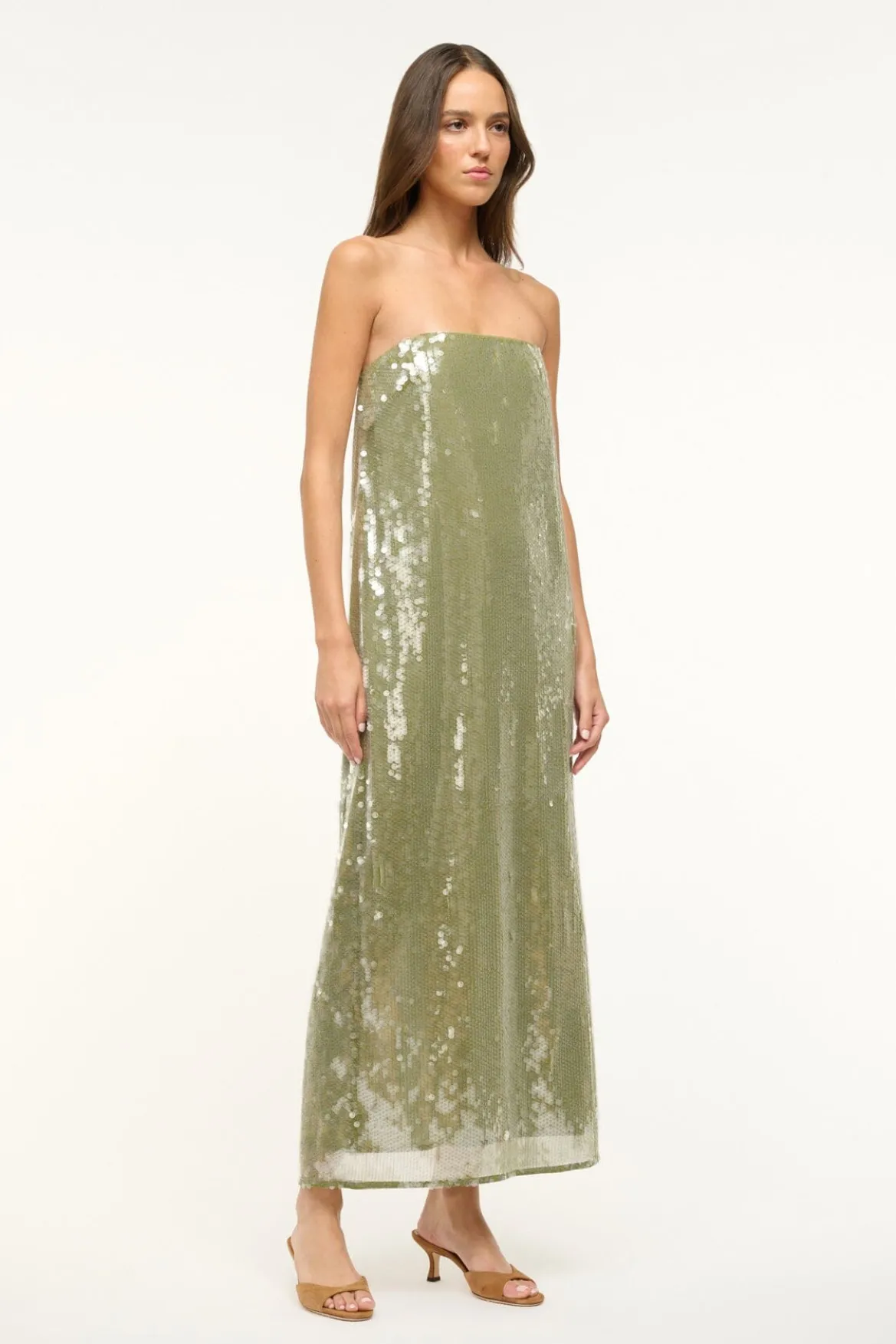 STAUD CASEY DRESS GARDEN MOSS