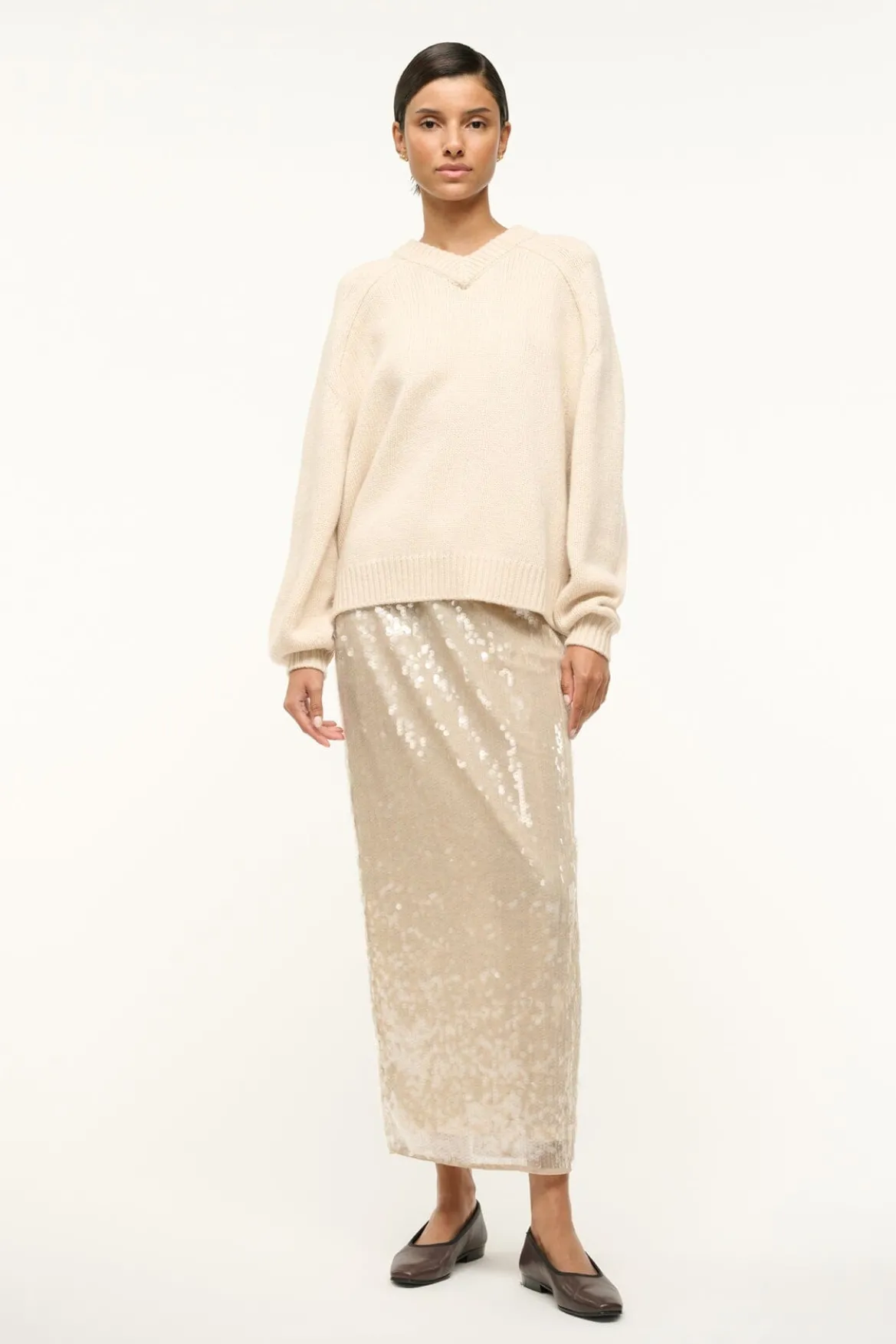 STAUD CASEY SKIRT MOON