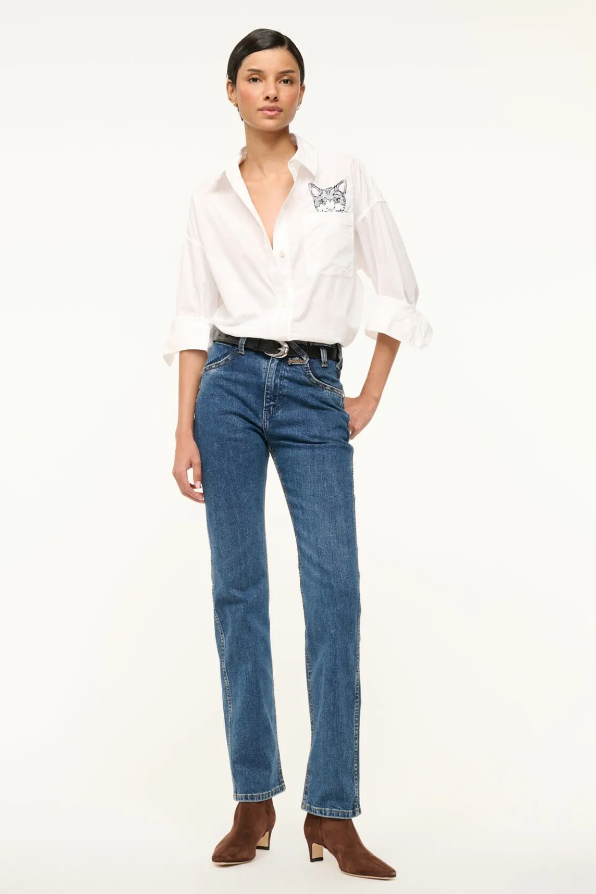 STAUD CUSTOM CLASSIC OVERSIZED SHIRT | WHITE