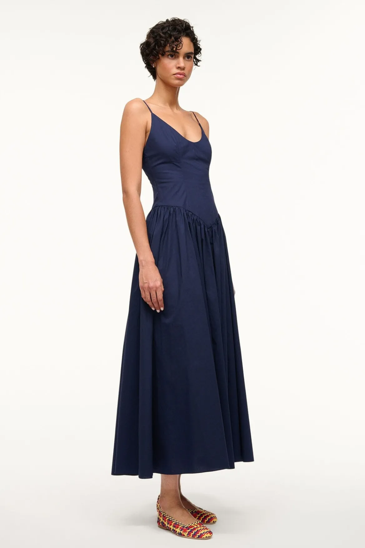 STAUD DENA DRESS NAVY
