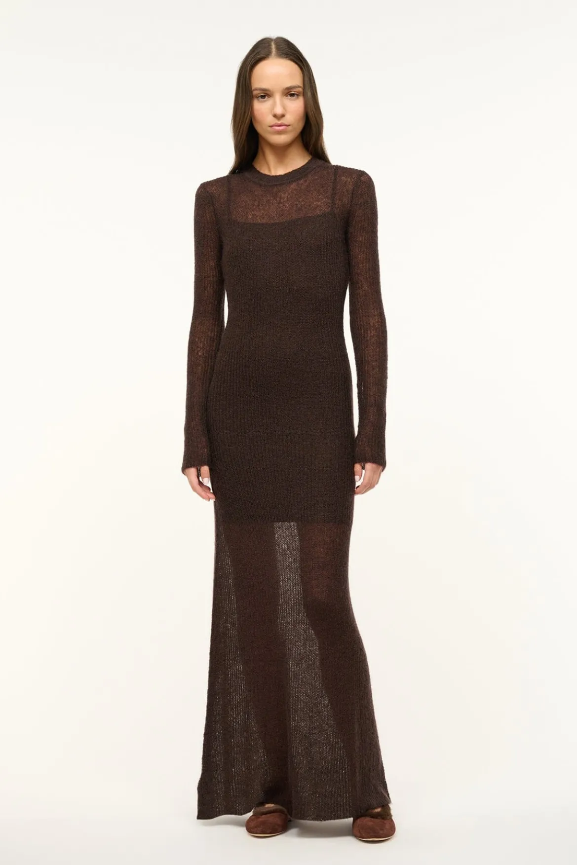 STAUD EIZA DRESS EARTH