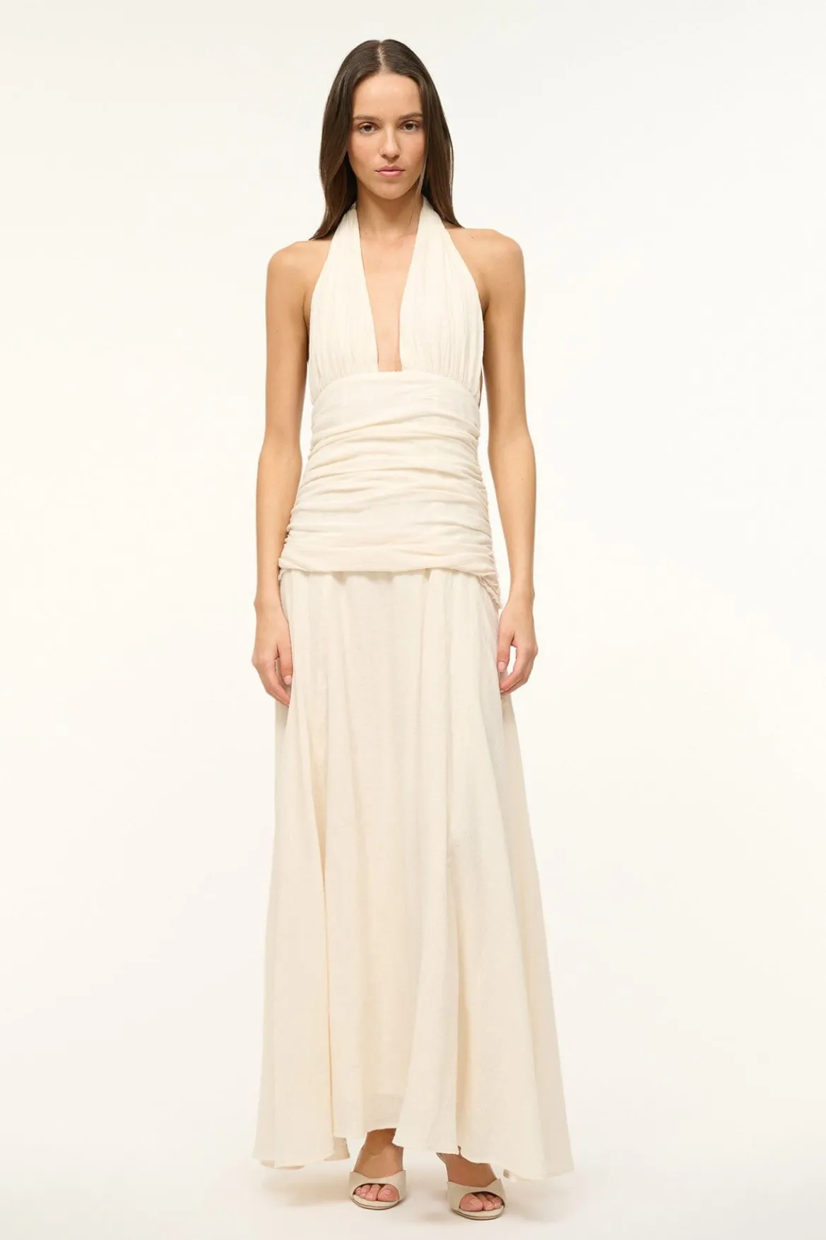 STAUD FROLIC DRESS BUTTERCREAM