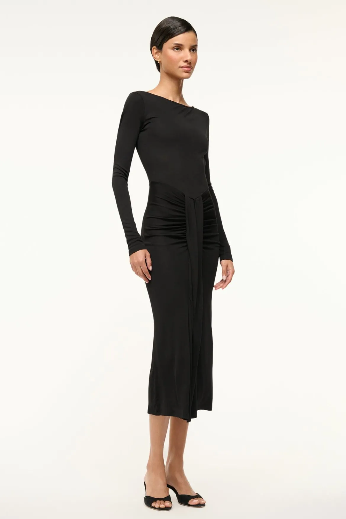 STAUD GRES DRESS BLACK