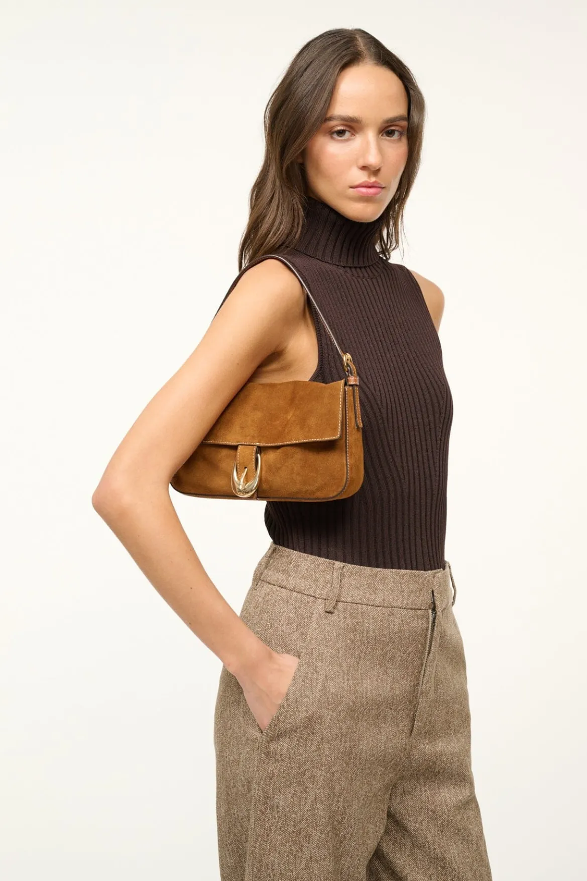 STAUD HARLOW BAG TAN