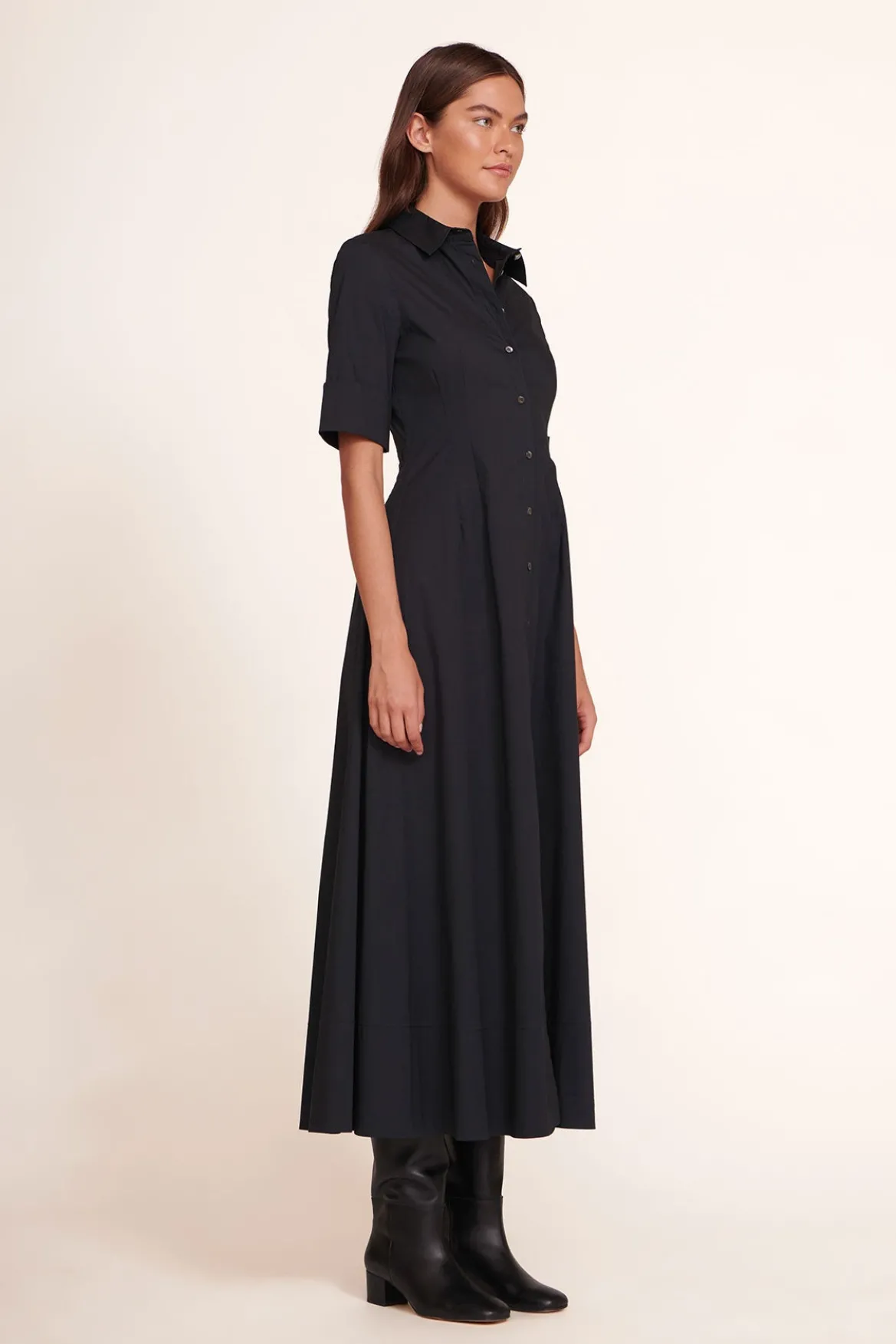 STAUD JOAN MAXI DRESS BLACK