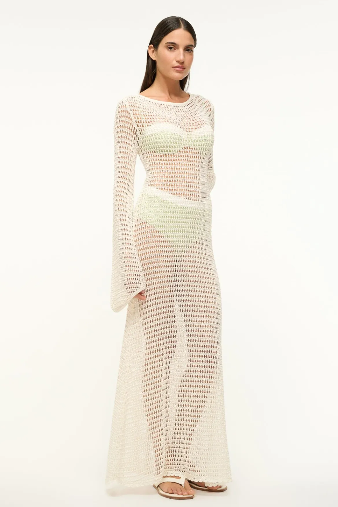STAUD LORENA DRESS IVORY