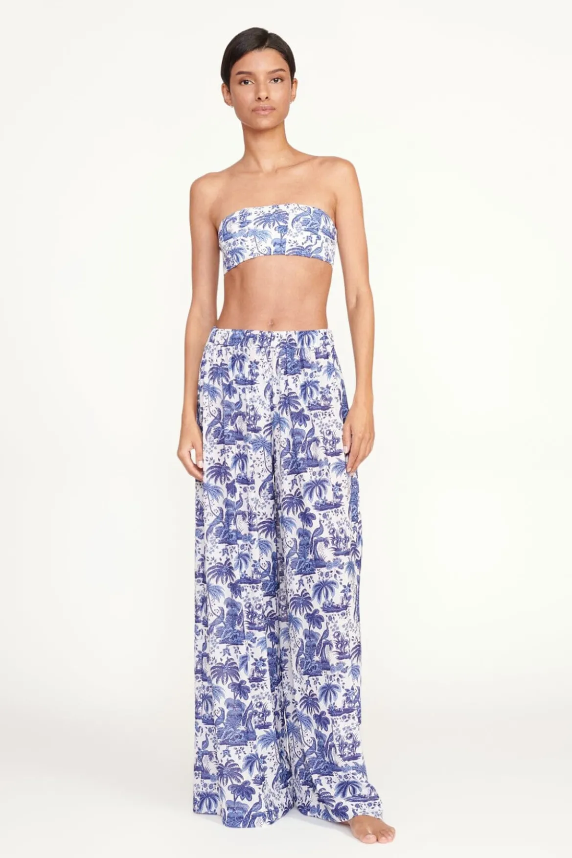 STAUD MARZA PANT BLUE TOILE