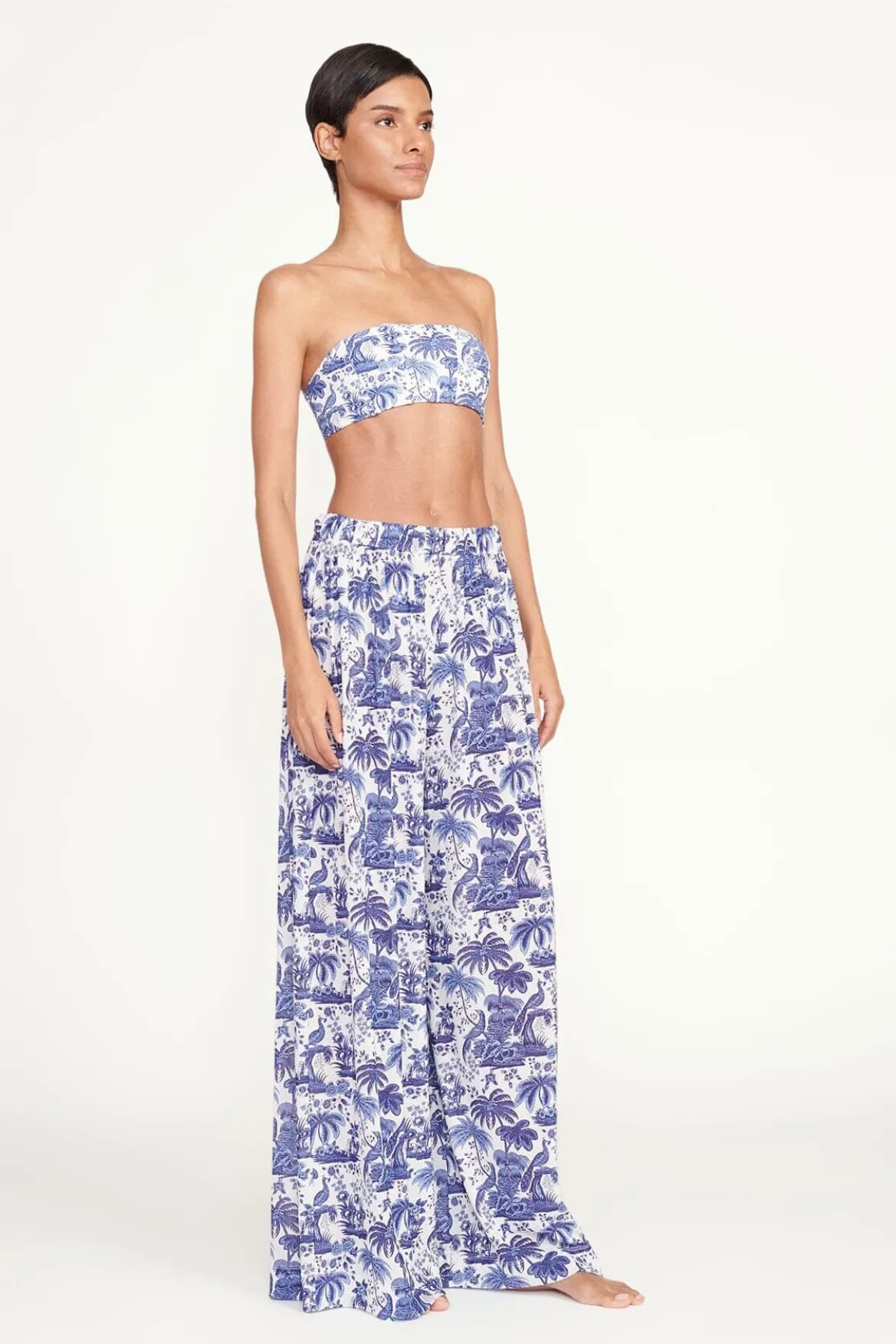 STAUD MARZA PANT BLUE TOILE