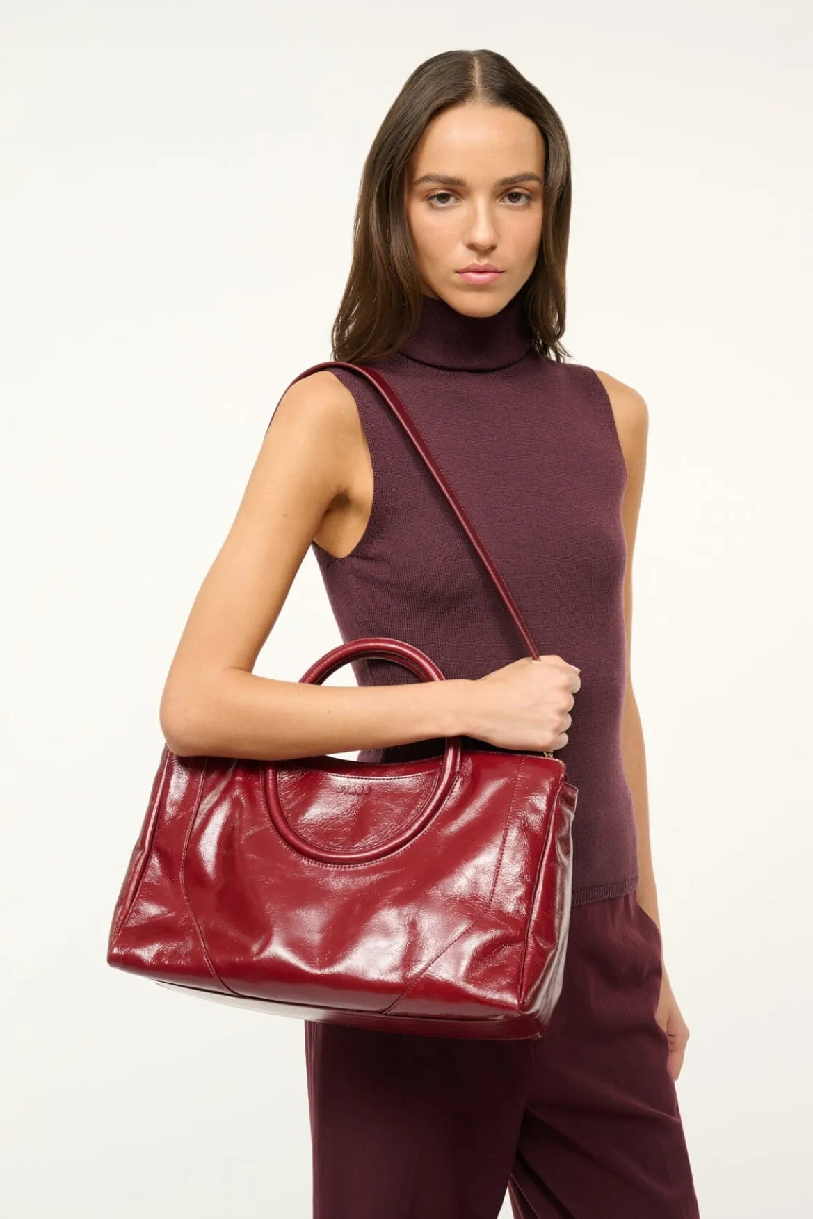 STAUD MAUDE SATCHEL PINOT