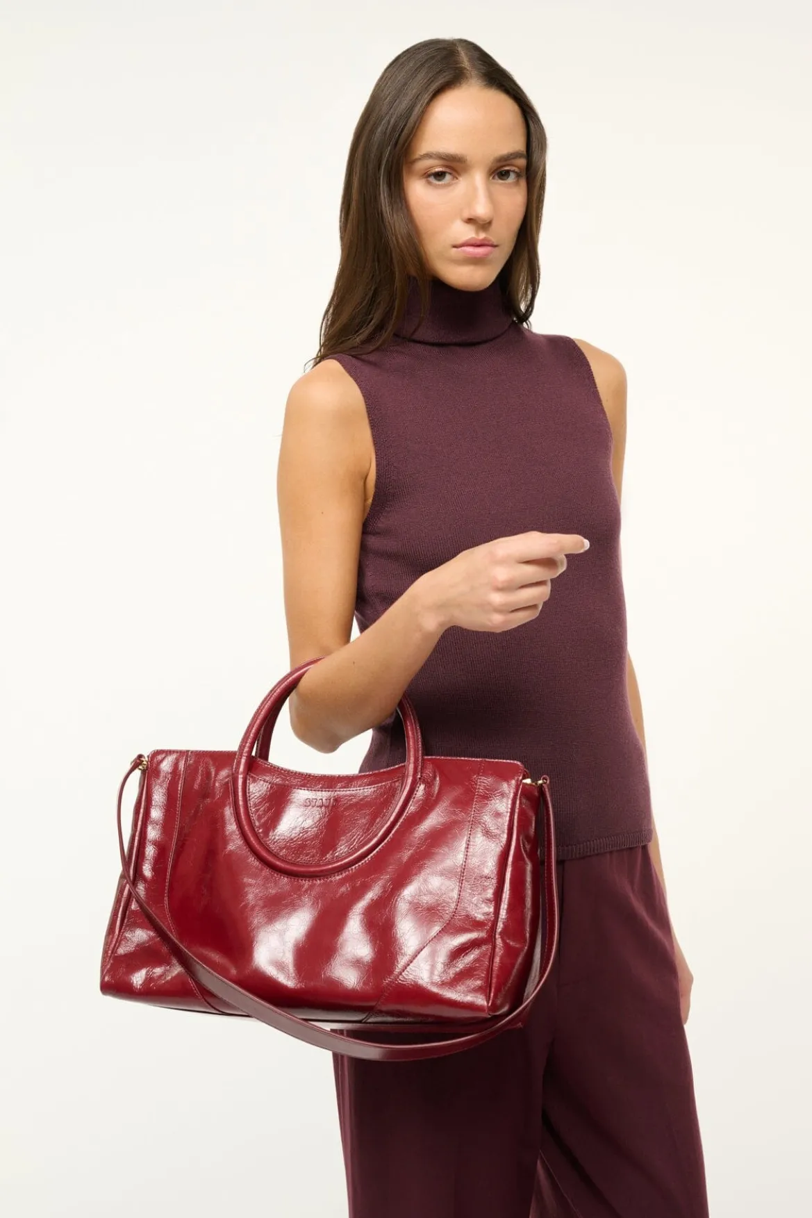 STAUD MAUDE SATCHEL PINOT