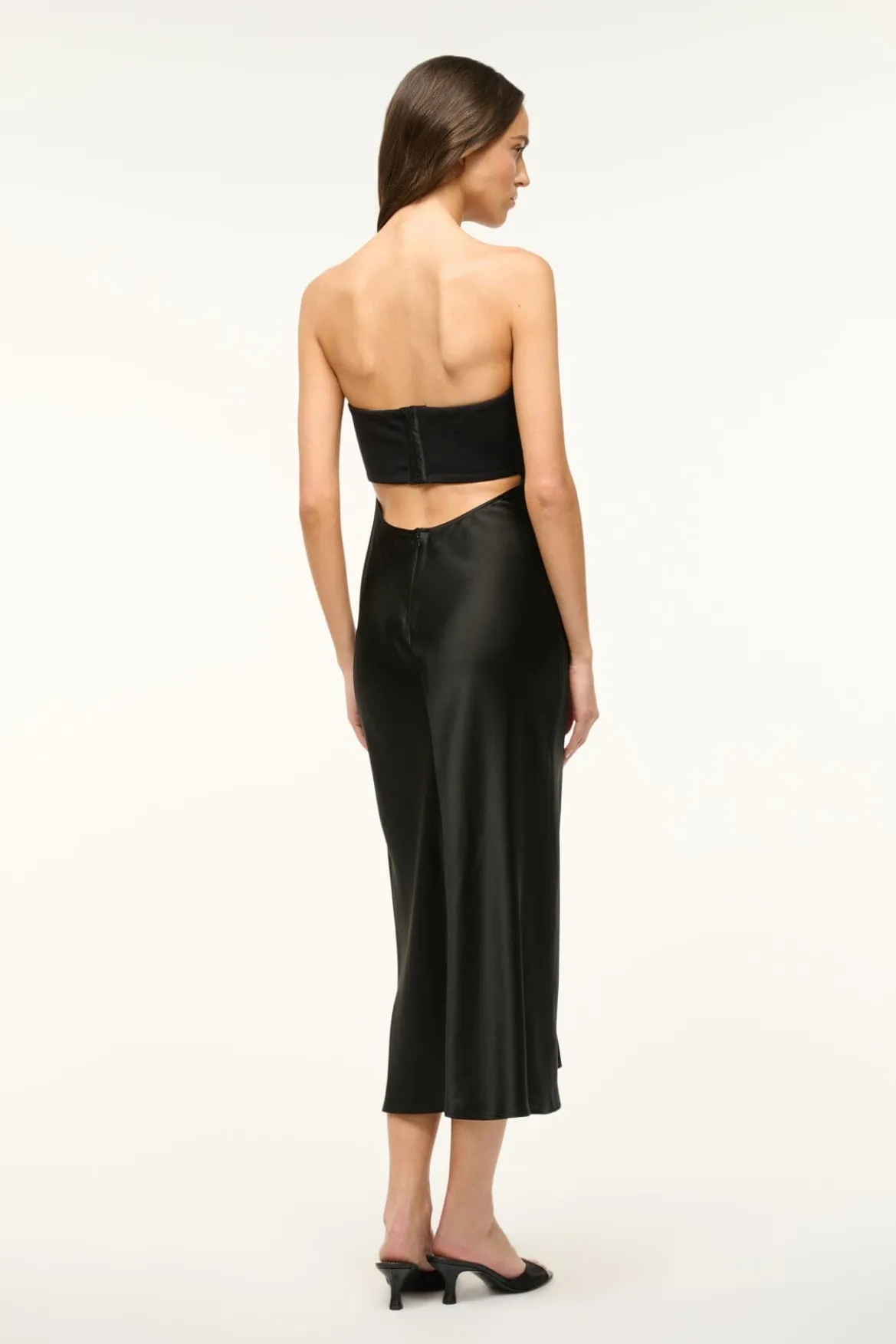 STAUD MIDI WAYFARING DRESS BLACK