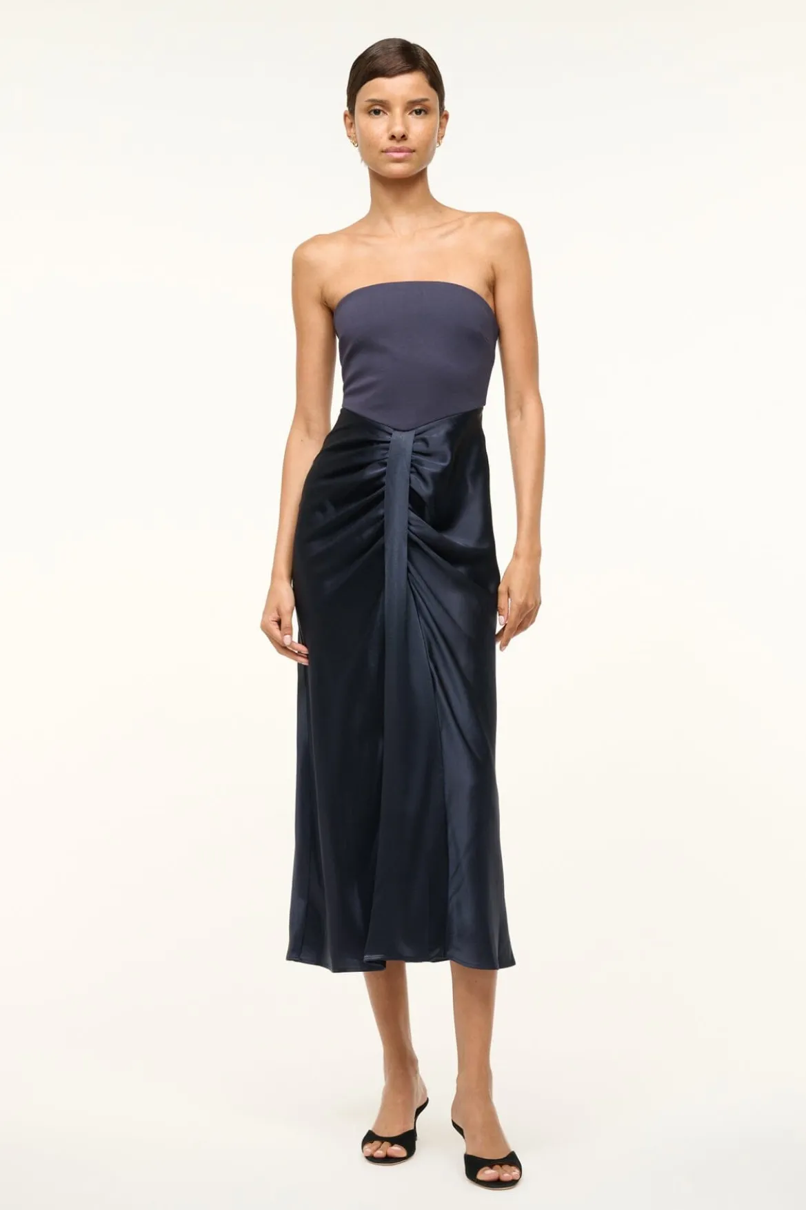 STAUD MIDI WAYFARING DRESS NAVY