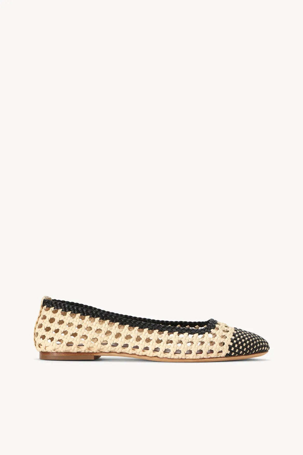 STAUD NELL CROCHET BALLERINA CREAM BLACK