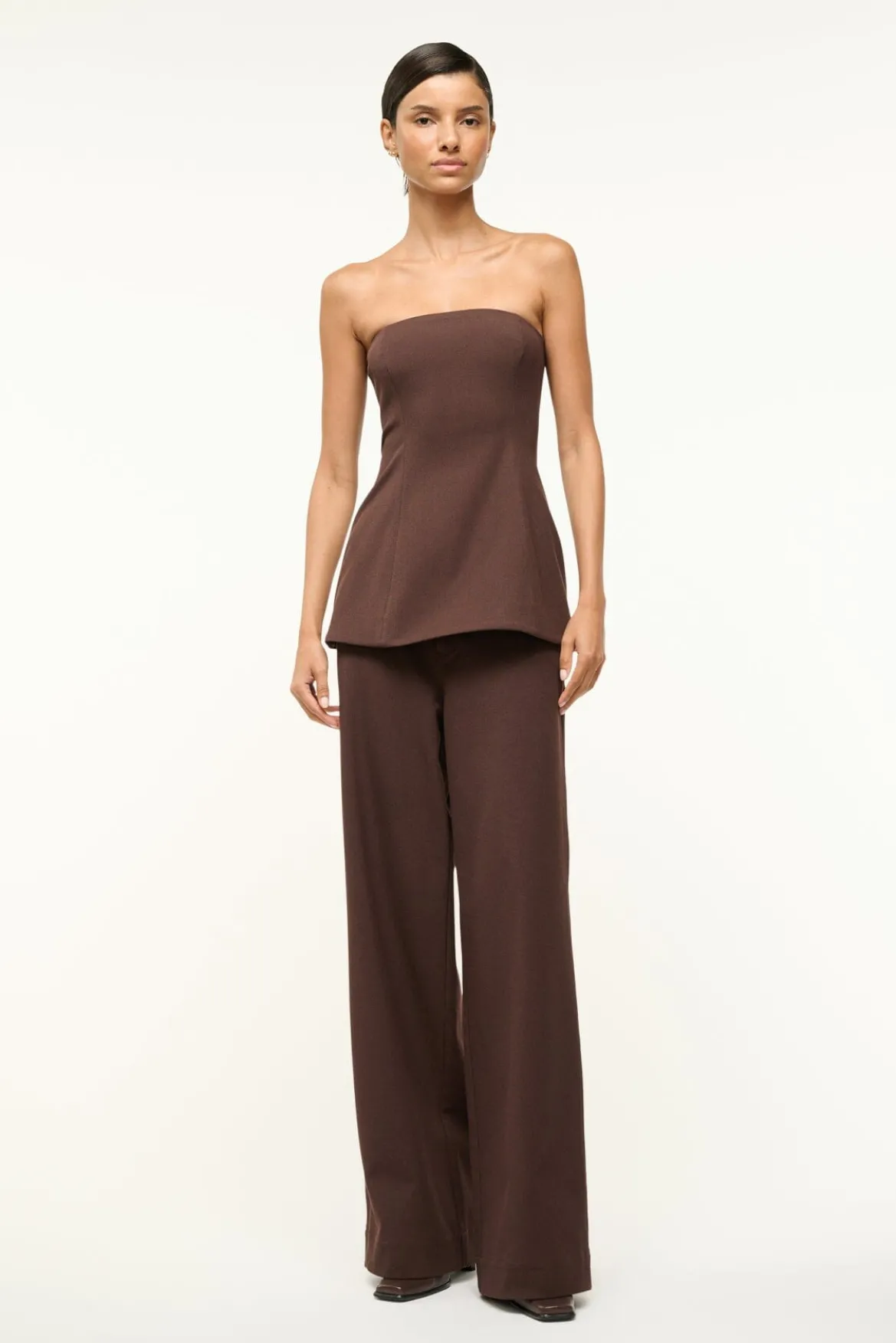 STAUD SILVIA TOP DARK CHOCOLATE