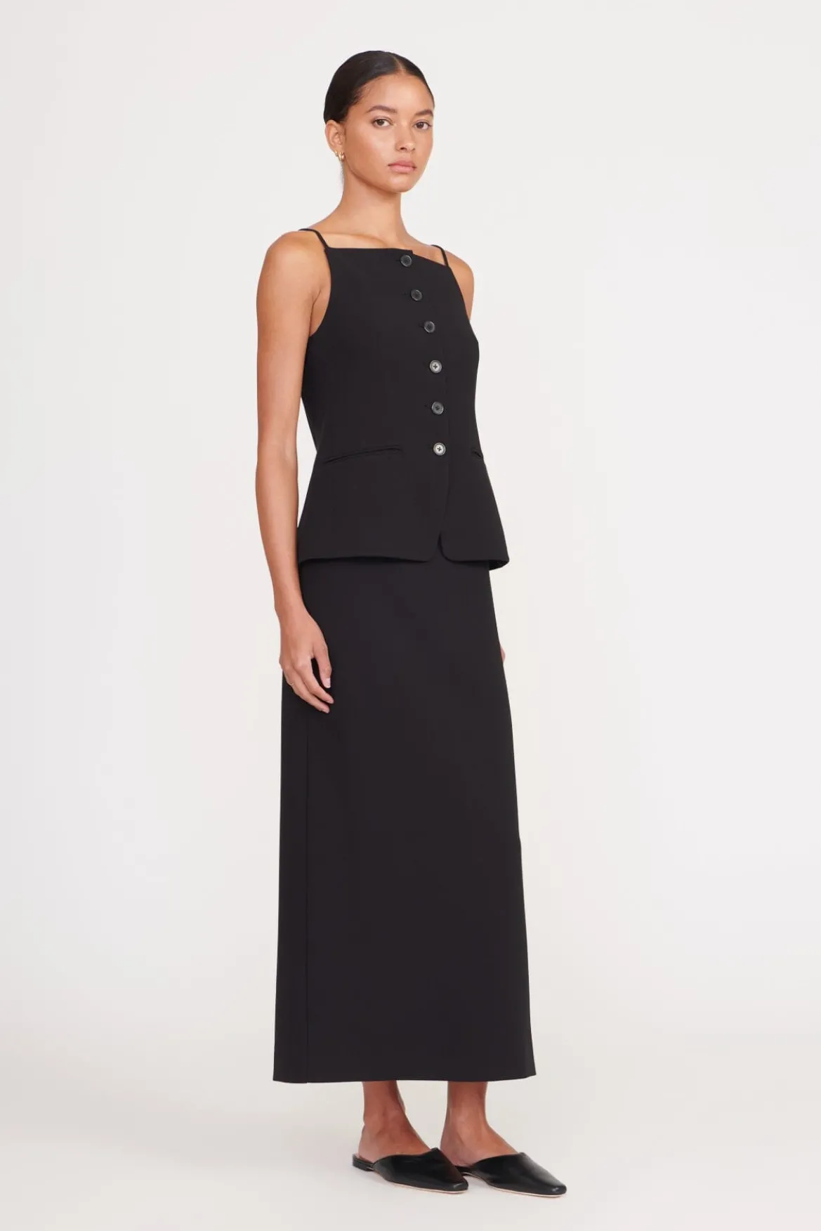 STAUD SMITH SKIRT BLACK