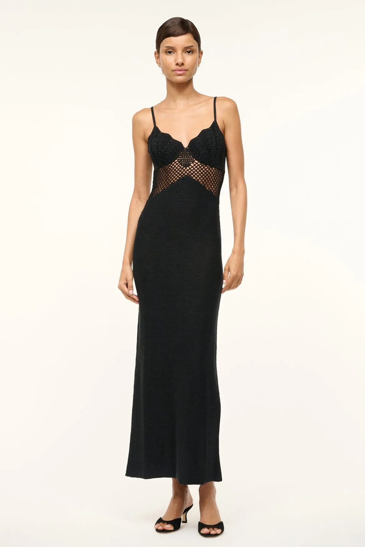 STAUD TARA DRESS BLACK