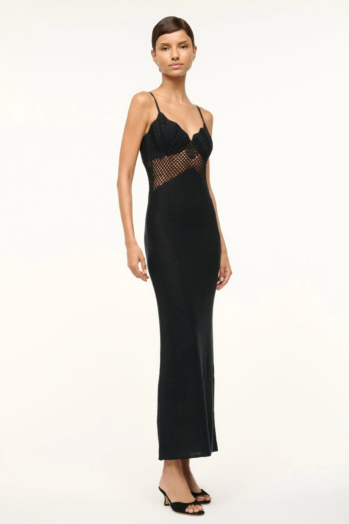 STAUD TARA DRESS BLACK