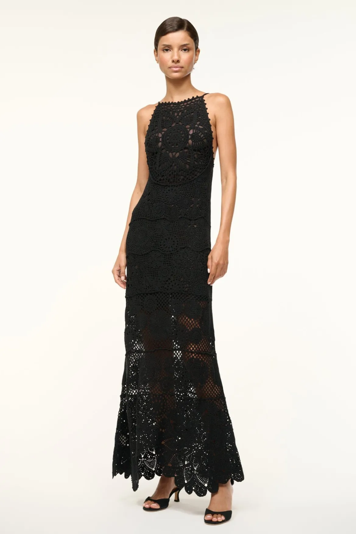 STAUD WHIMSY DRESS BLACK