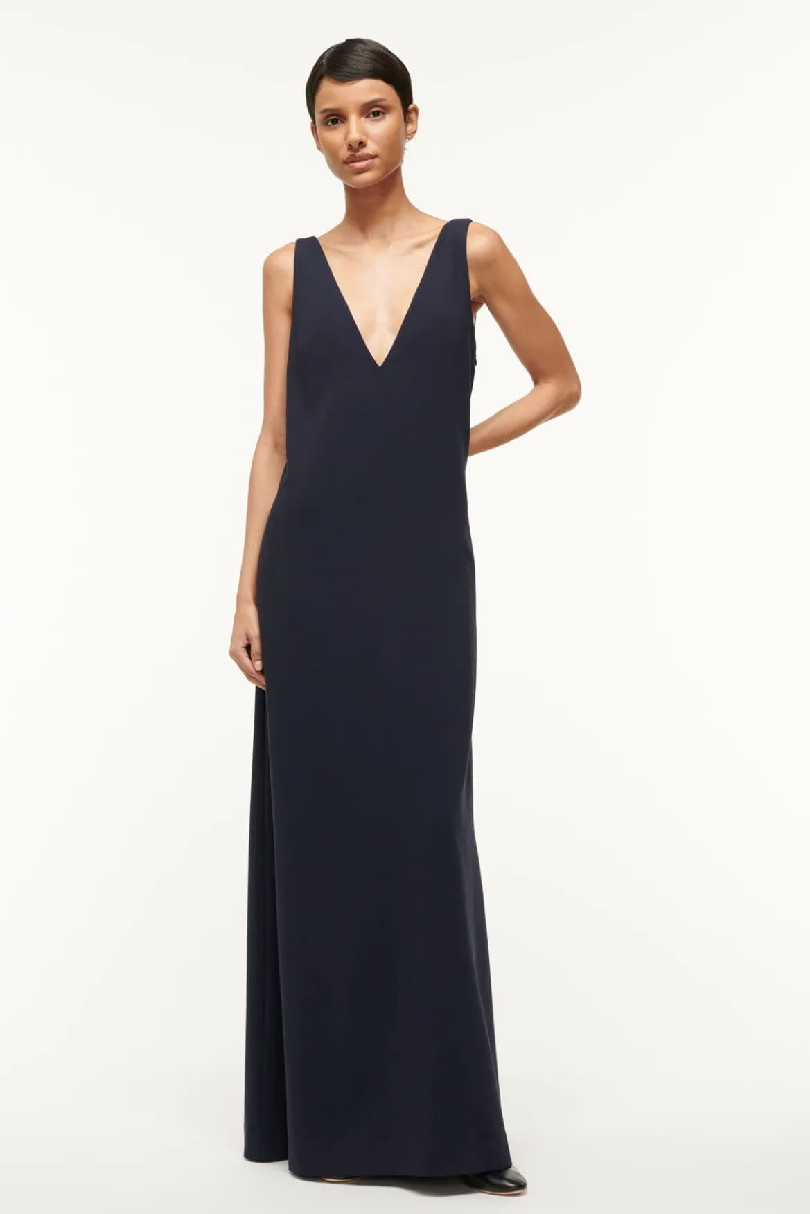 STAUD ZORA DRESS NAVY